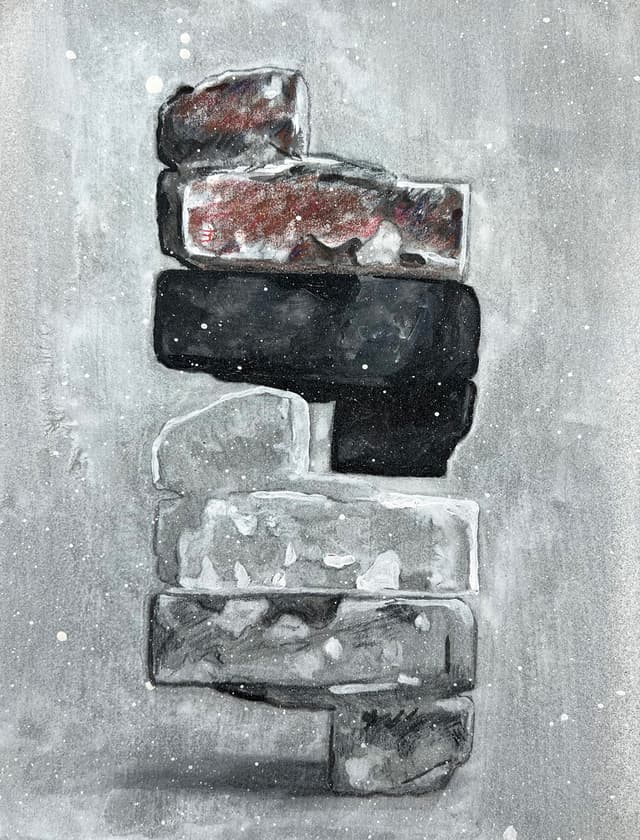 Brick, Ash, Glass, Concrete